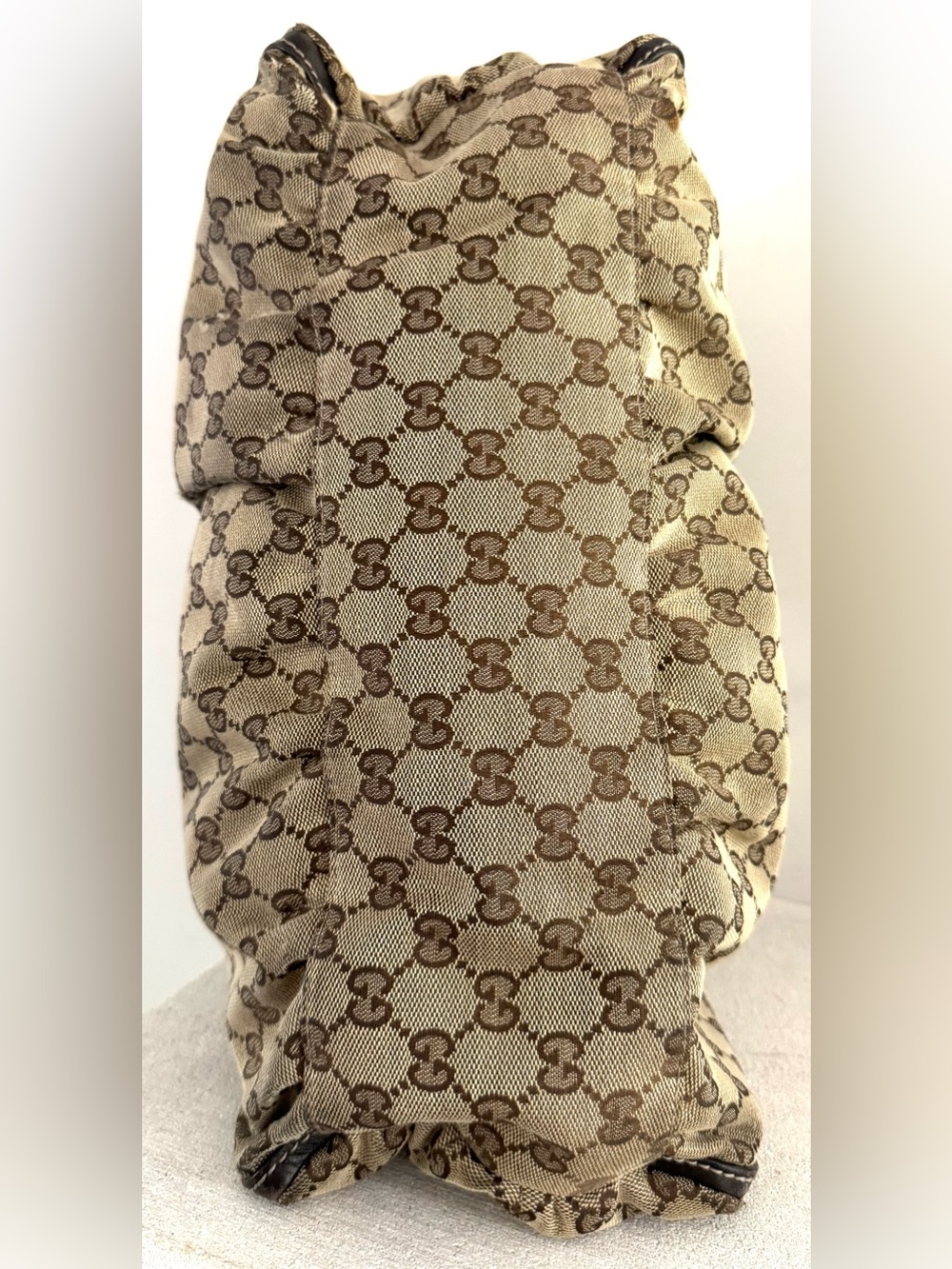 GUCCI Abbey D Ring GG Canvas Hobo Shoulder Bag Large Monogram Brown - Picture 5 of 13